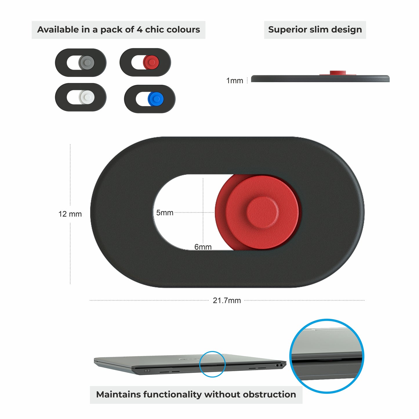 SimplyEasy Webcam Cover Slider Camera Privacy Cover Slider