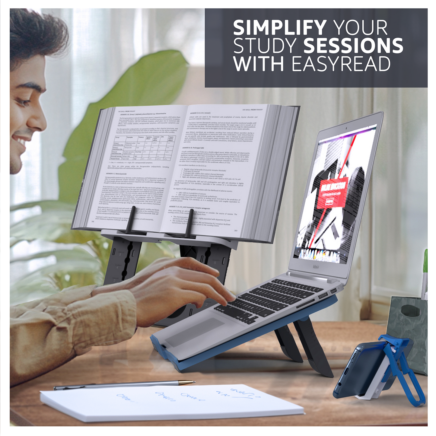 SimplyEasy Reading Stand Plus & Laptop Stand Combo