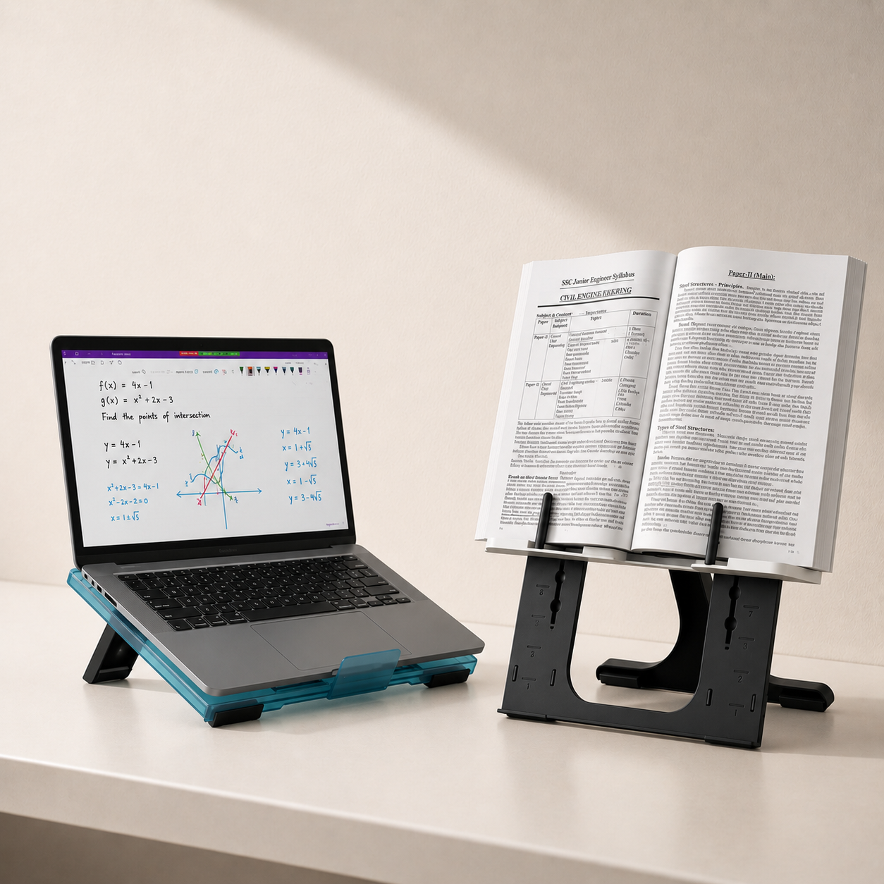 SimplyEasy Reading Stand Plus & Laptop Stand Combo